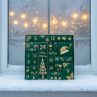 Coffret Cadeau Bébé Luxe Magnétique Calendrier de l'Avent Rigide 24 Jours avec Tiroirs en Matériaux Recyclés, Lamination Brillante et UV