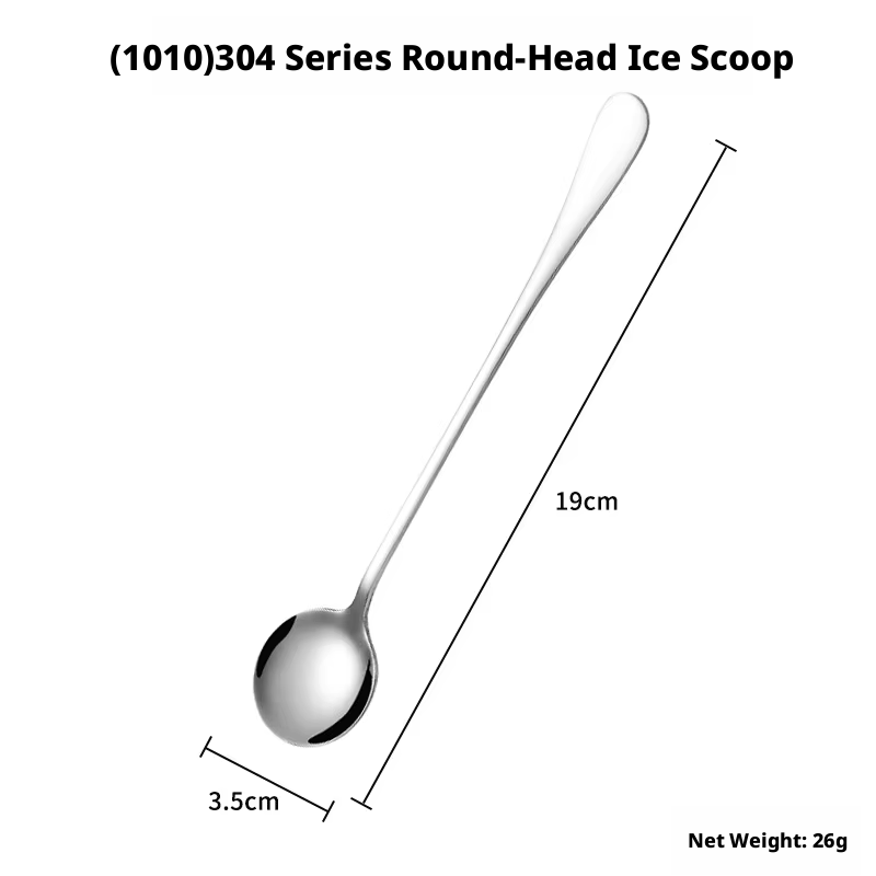 Cuillère à glace ronde en argent série 304