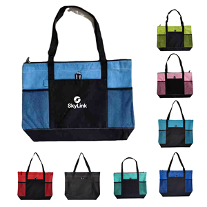 Bolsa de Mano con Cierre y Gran Capacidad, con Bolsillos de Malla, Bolsa de Hombro Resistente de Oxford para Viajes, Trabajo, Escuela, Uso Promocional - Product Image 1