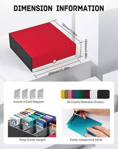 Boîte <span class=keywords><strong>de</strong></span> rangement pour cartes <span class=keywords><strong>de</strong></span> jeu <span class=keywords><strong>de</strong></span> société Torson à <span class=keywords><strong>4</strong></span> compartiments, rouge et blanc, pour TCG et PTCG, capacité <span class=keywords><strong>de</strong></span> 3000+ cartes - Product Image 2