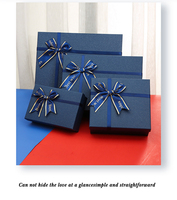 Großhandel Elegante Blaue Geschenkbox Luxuriöse Weihnachts-Schokoladen-Parfüm-Geschenkverpackung Deckel-und-Boden-Box Mit Schleifenband