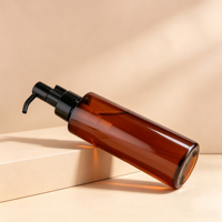Flacon pompe en plastique PET ambré 120ml 150ml 200ml, flacon vide pour lotion corporelle, emballage cosmétique, vente en gros, logo personnalisé