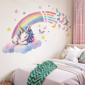 Décoration de la maison 3d papillon arc-en-ciel <span class=keywords><strong>licorne</strong></span> <span class=keywords><strong>Stickers</strong></span> muraux pour enfants - Product Image 4