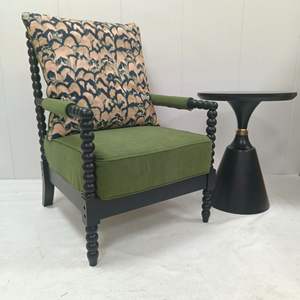 Sillón de Salón de Estilo Francés Vintage de Mediados de Siglo, con Perlas, Sensación de Alta Gama, Madera Maciza, Asiento Individual con Respaldo - Product Image 2