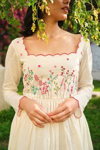 Traje indio Khadi algodón Anarkali para mujer diseñador boda Kurta pantalón Dupatta conjunto bordado trabajo Modal para ropa de fiesta - Product Image 4