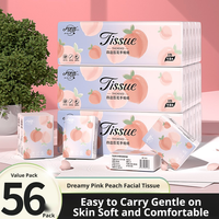 Papier toilette de poche écologique, mini paquet, doux, 5 plis, pâte de bois vierge, portable, logo personnalisé