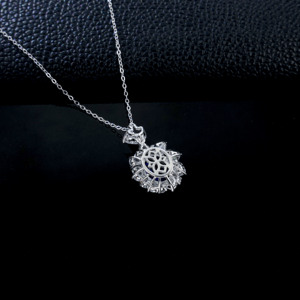 Collier en argent sterling 925 avec saphir cultivé en laboratoire - Product Image 4