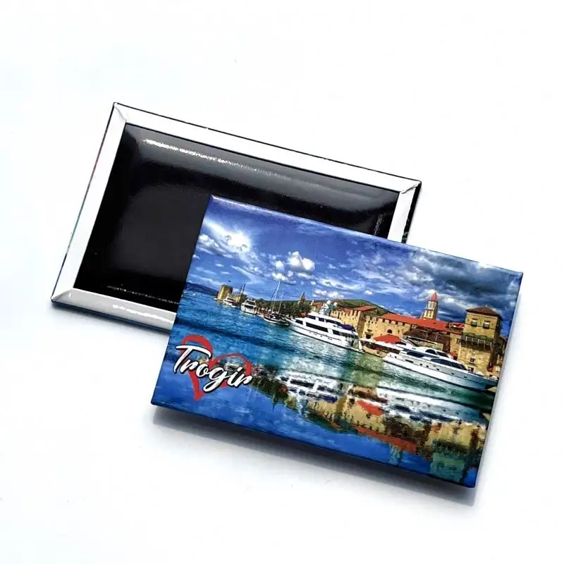 Custom Ontwerp Foto Koelkast Magneet Hot Sale Toeristische Souvenir Geschenk Tin Koelkast Magneet Ierland Spanje Maldiven Voor Huisdecoratie