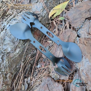 Portable Pure Titanium Cutlery <b>Set</b> for Tour All Seasons Fashionable Compact Lightweight Fork Spoon for Travel Camping Hiking - Product Image 5