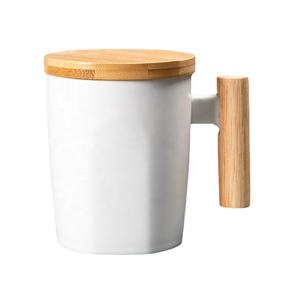 Taza de café con mango de madera, cerámica nórdica, creativa, diseño Simple - Product Image 4