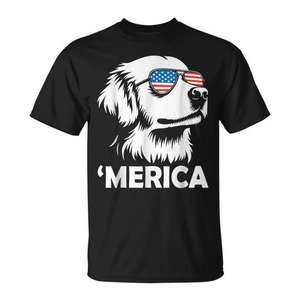 Camiseta Golden Retriever Dog 4th Of July Merica - Product Image 1