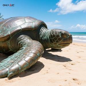 Onlyart-Escultura de tortuga marina para proyectos costeros, diseño personalizado, animal de jardín al aire libre, latón, tamaño de Vida Marina, bronce - Product Image 5