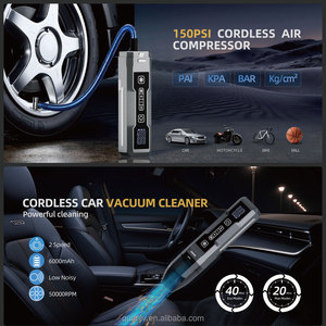 Wireless <strong>Mini</strong> Portable Car Tyre Inflator Vacuum Cleaner air Vacuum Pump High Power Bank Car Portable Jump Starter with air Pump - Product Image 3