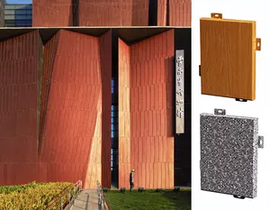 Indoor curtain wall wood grain aluminum veneer supplier