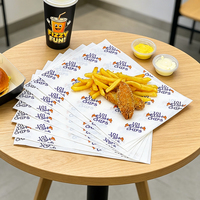 Papier d'emballage alimentaire jetable, imperméable et résistant à la graisse, personnalisé en gros, pour frites