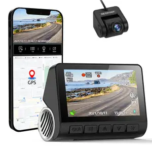 V55 с разрешением full hd Автомобильный видеорегистратор, быстрая камера, 2 канала, камера с углом обзора передние и задние двойные Ленц автомобильный черный ящик, 4k, Wi-Fi, GPS видеорегистратор автомобиль 4k камера приборной панели