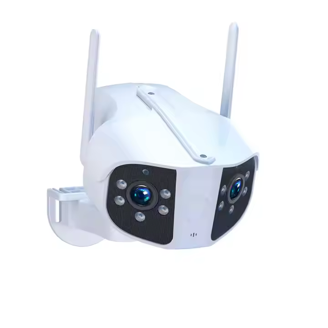 Dual Lens Wifi IP Camera Outdoor 180° Ultra Wide View Angle Human Detect Panoramic Securitty Wifi Cctv Camera