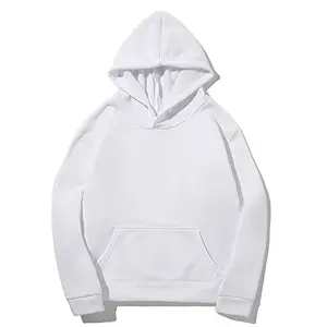 OEM Men's Hoodie Sweatshirts Wholesale Cotton Thick Heavy Pullover Custom Logo Drop Shoulder Custom White Hoodies For Men