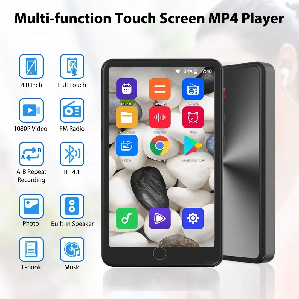 Nieuwste Android Smart Mp4 Player Touch Bt Wifi Android Mp3 Mp 4 Video Muziekspeler Download App. Muziekspeler