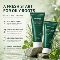 HALORINNA Rosemary Mint Scalp Scrub 100g Pembersih Kulit Kepala Eksfoliasi untuk Rambut Berminyak OEM ODM Label Pribadi Perawatan Rambut
