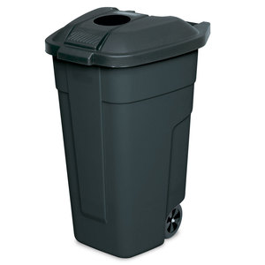 Fahrbare tonne-100ลิตร MIT einwurföffnung IM deckel, bxtxh 510x550x850มม., korpus schwarz/deckel Schwarz - Product Image 1