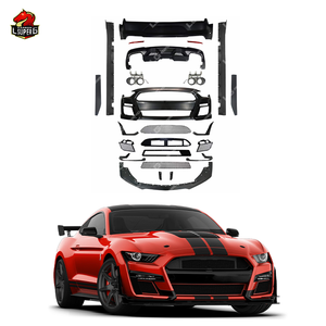 Kit carrosserie GT500 pour Ford <span class=keywords><strong>Mustang</strong></span> 2018-2020 – Modification automobile : pare-chocs, jupes latérales, lèvre avant, capot, échappement - Product Image 2