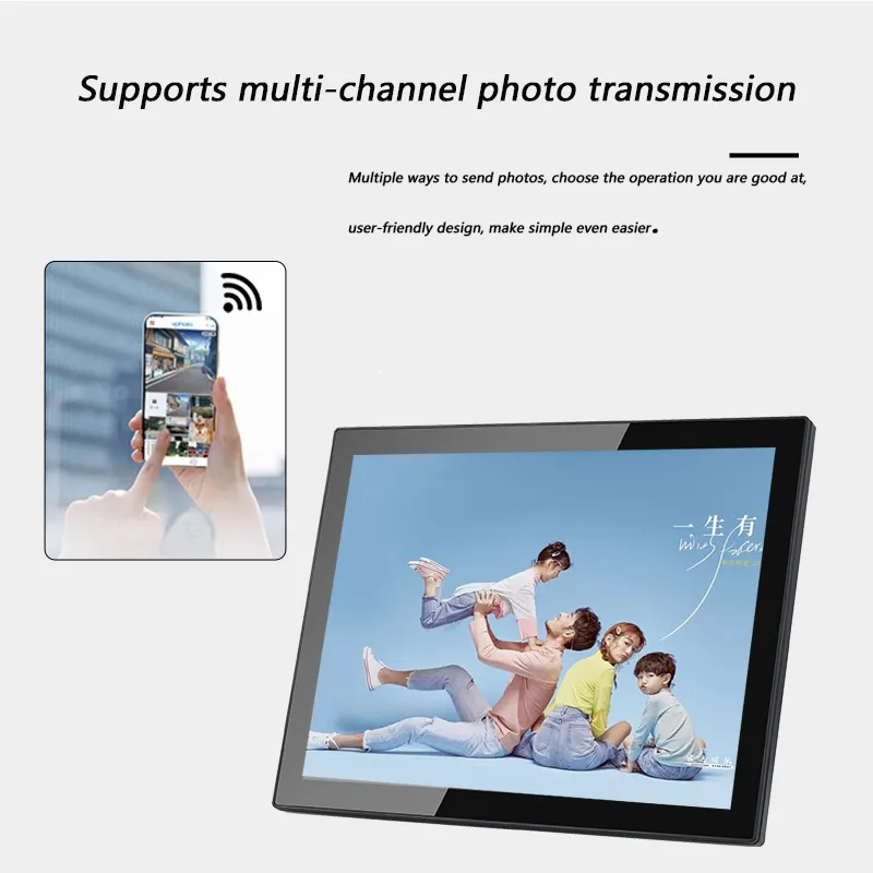 חכם ענן מגע מסך WIFI frameo app לשלוח תמונות מפני נייד 15 אינץ תמונה דיגיטלית תמונה מסגרת