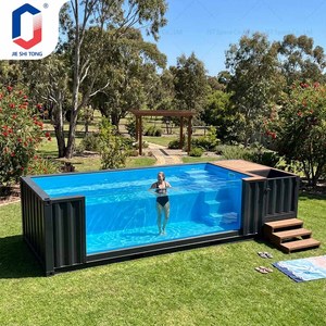 Piscine hors sol haut de gamme avec cascade en bois et pompe de filtration avancée avec fonction de lavage à contre-courant - Product Image 1