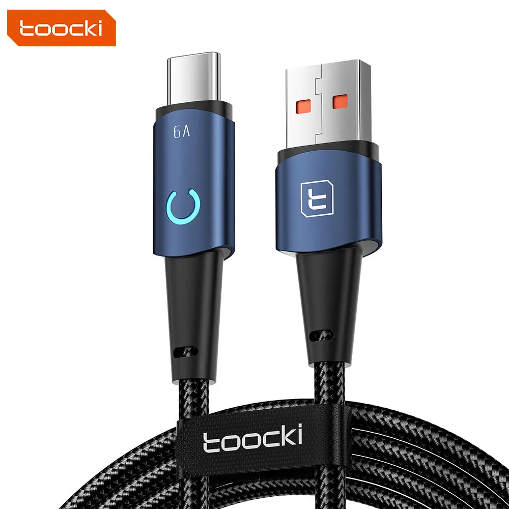 Toocki 6A 빠른 충전 모바일 케이블 6A 전체 압축 날짜 케이블 USB-A 유형 c 케이블