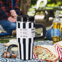 Logo personnalisé Thermo à café 14 oz 14 oz gobelet en métal pour enfants en acier inoxydable avec poignée paille et couvercle