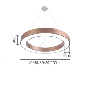 Lampada <span class=keywords><strong>a</strong></span> Sospensione Rotonda Semplice, Luci Pendenti Decorative <span class=keywords><strong>a</strong></span> Soffitto, Anelli Circolari Dorati, Lampadari LED Moderni di Lusso - Product Image 6