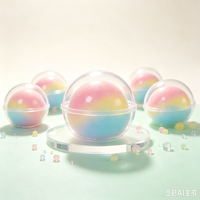 Jouet Squishy Boules Croustillantes dans un Œuf Capsule, Jouet Anti-Stress à Presser Couleurs Arc-en-Ciel, Balle de Décompression, Cadeau de Fête