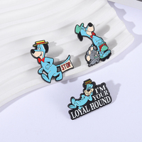 90s comedia animación Huckleberry Hound esmalte pines personaje de dibujos animados lindo Animal broches solapa insignia joyería regalos para amigos
