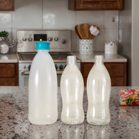 Bouteilles d'eau jetables en plastique PET transparentes de 500 ml et 1000 ml avec bouchon à vis, vente en gros