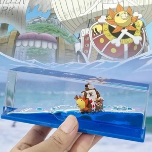1PIECE Fluide <span class=keywords><strong>Drift</strong></span> Bottle Ship <span class=keywords><strong>Anime</strong></span> Statue Going Merry Thousand Sunny Boat Collection Jouets Cadeau d'anniversaire pour les enfants - Product Image 2