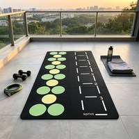 Tapis de sol en caoutchouc haute densité pour salle de sport, réduction des vibrations, absorption des chocs, antidérapant, pour salle de sport à domicile, salle d'entraînement CrossFit