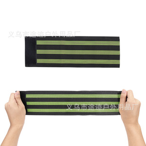 Yueli What Elastic Cycling Leg <b>Wraps</b> <b>Black</b> Green Striped For Hiking Outdoor Use - Product Image 1