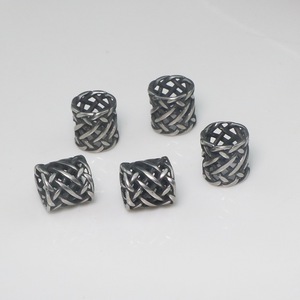Cubo de cuentas de acero inoxidable de orificio grande, serie retro, accesorio artesanal de titanio para manualidades DIY - Product Image 1