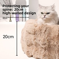 Lit pour chat rectangulaire en peluche luxueuse et confortable pour chatons et chiots d'intérieur, canapé-lit doux et confortable