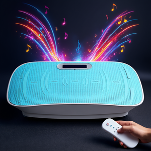 Plateforme vibrante bleue à 10 fréquences pour massage corporel complet vertical, équipement de fitness à domicile, capacité de charge maximale 200 kg - Product Image 2