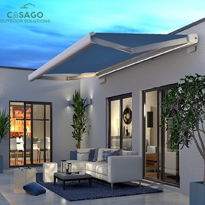 Weatherproof Retractable Aluminum Full Cassette Awning Motorized Outdoor Patio Window Door Sun Shade <strong>Canopy</strong> with <strong>Fabric</strong> - Product Image 6