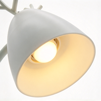 Lampe de bureau LED AC à base en bois avec antlers de cerf, col de cygne flexible, intensité réglable E27 pour salle de lecture et chambre d'étude