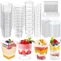Vente en gros de gobelets à pudding transparents en plastique PS GUANGXING de 3 oz, à paroi simple, carrés/ronds, de qualité alimentaire, pour la restauration, les fêtes et les événements