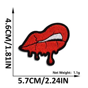 Лидер продаж, привлекательные стильные нашивки красного цвета на языке с изображением губ поцелуй, с вышивкой, для одежды, шляпы - Product Image 4