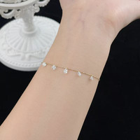 Bracelet en or jaune 18 carats torsadé ajustable avec diamant en forme de poire, diamant de laboratoire, bijoux de mode pour femmes, vente en gros, délicat et raffiné