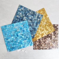 Autocollant mural adhésif en mosaïque de coquillages naturels, pour fond de mur teinté, sans joint, ajustement parfait, pour entrée et salle de bain