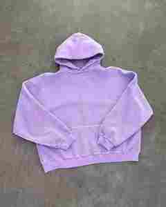 Yingling 700gsm épais à capuche Double couche poids lourd violet sweats à capuche surdimensionné coton polaire recadrée à capuche hommes - Product Image 1