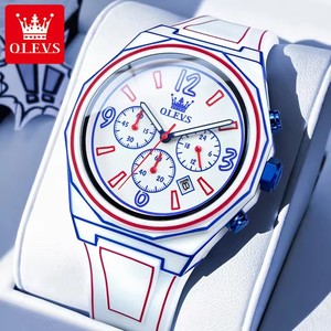 OLEVS 5622 Japón cuarzo impermeable luminoso <span class=keywords><strong>Manga</strong></span> estilo nuevo reloj de hombre Original moda correa de silicona suave Reloj relojes masculinos - Product Image 1