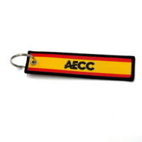 Étiquette de bagage de voyage de compagnie aérienne personnalisée porte-clés étiquette tissée double face porte-clés OEM ODM promotionnels directs d'usine et mousquetons