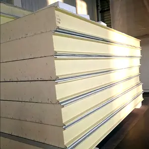 Panel sándwich de techo de aluminio a prueba de fuego, habitación fría prefabricados para paneles de pared, China